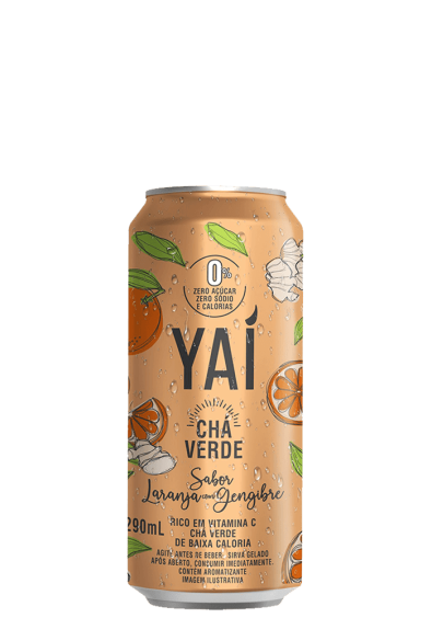 Chá Verde Yaí Laranja com Gengibre Lata 290ml