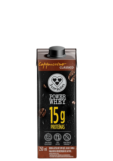 Bebida Láctea Power Whey Clássico Capuccino 15g de proteína 250ml 