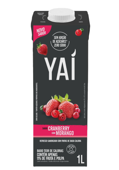Suco Yaí Cranberry com Morango 1L