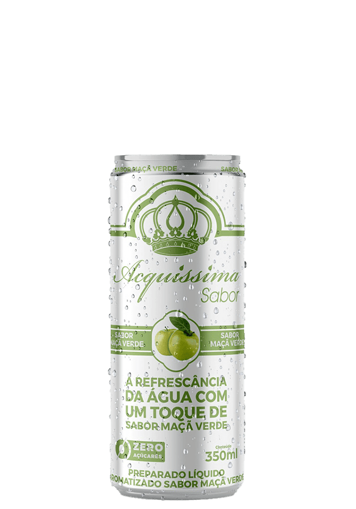 Água saborizada Acquíssima Maçã Verde Lata 350ml