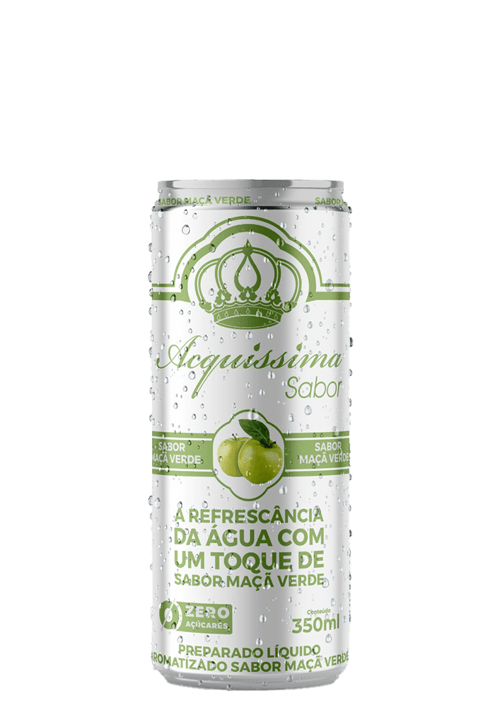 Água saborizada Acquíssima Maçã Verde Lata 350ml