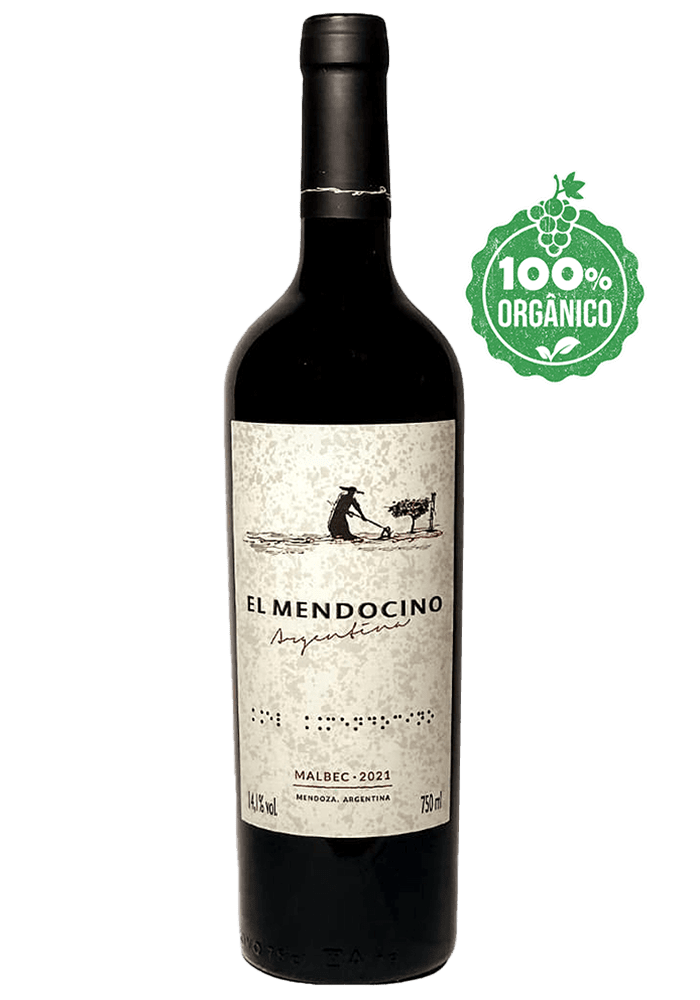 Vinho Tinto Orgânico Argentino El Mendocino Malbec 750ml 