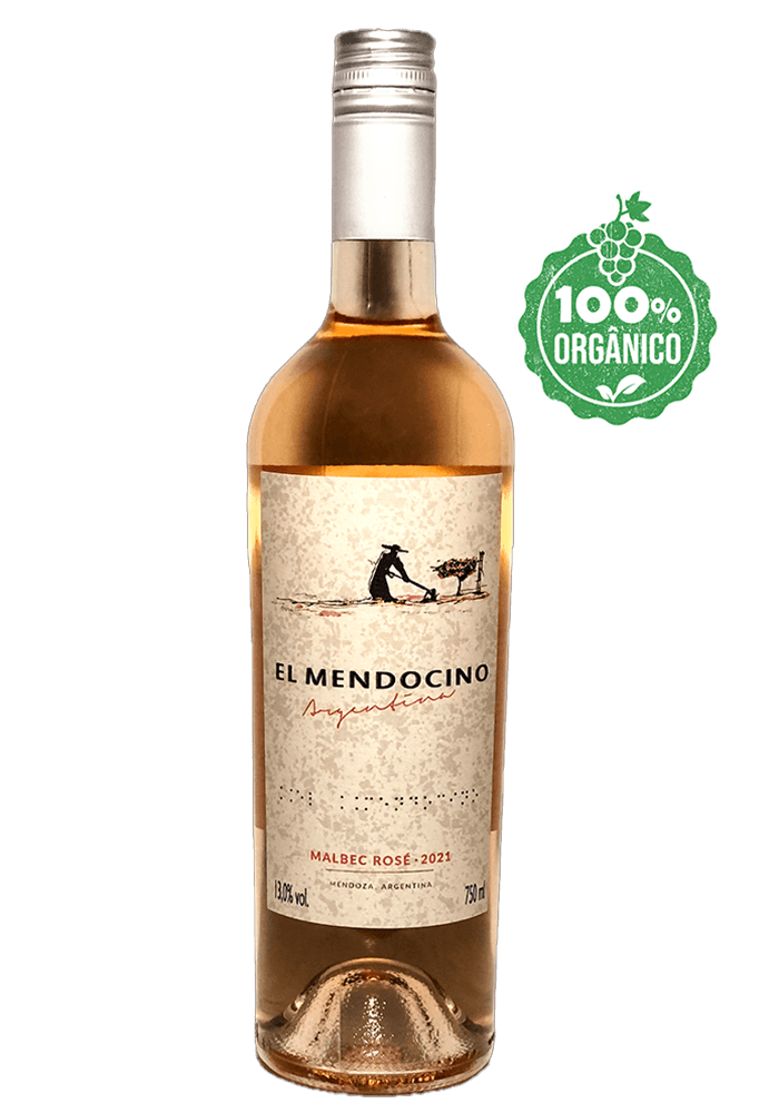 Vinho Rosé Orgânico Argentino El Mendocino Malbec Rose 750ml 