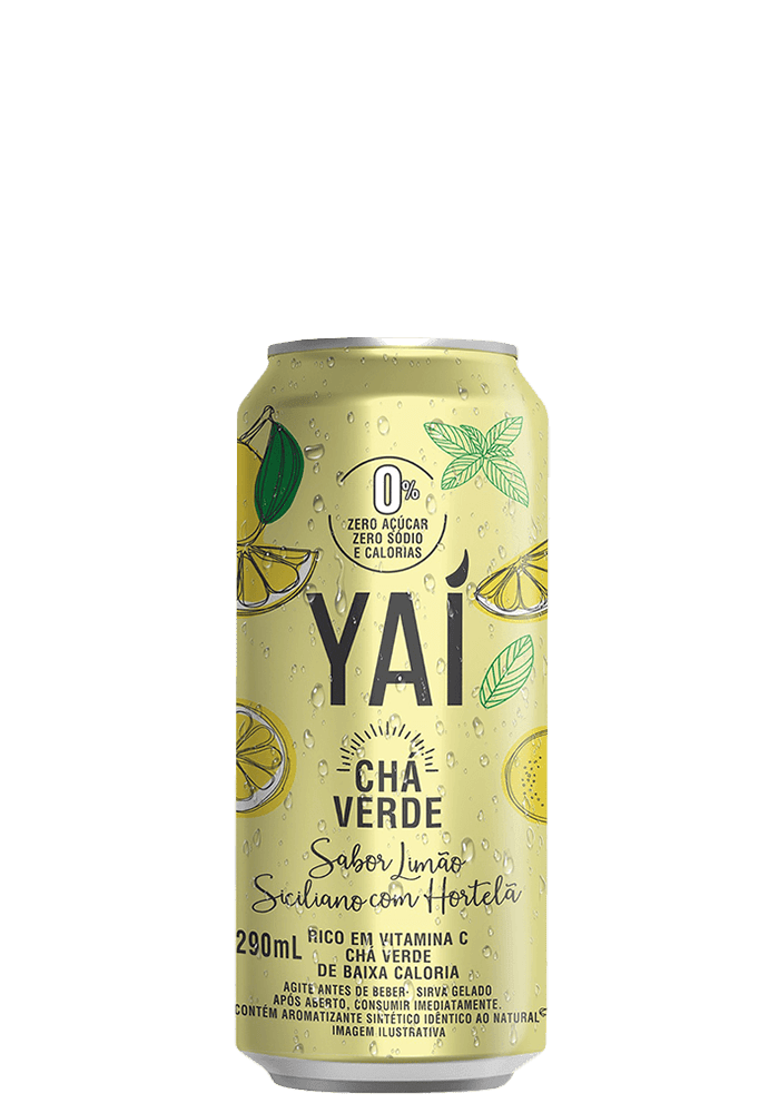 Chá Verde Yaí Limão Siciliano e Hortelã Lata 290ml