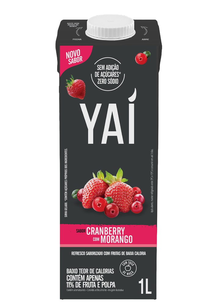 Suco Yaí Cranberry com Morango 1L