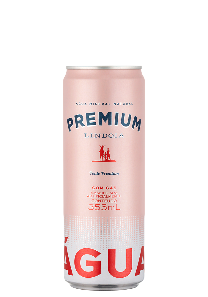 Água Mineral Lindoia Premium Lata Com Gás 355ml