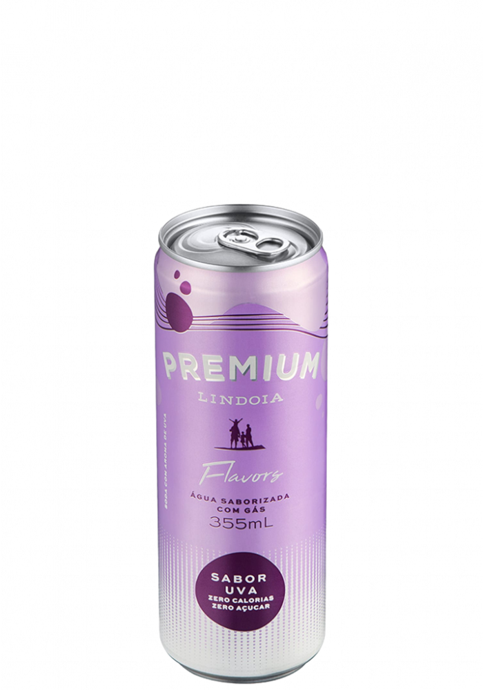 Água Saborizada Lindoia Premium Uva Lata Com Gás 355ml