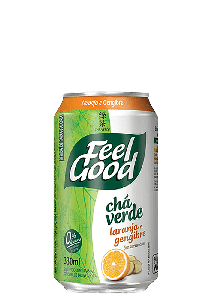 Chá Verde Feel Good Laranja com Gengibre Lata 330ml