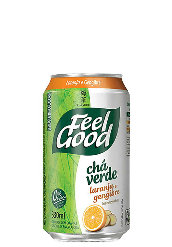 Chá Verde Feel Good Laranja com Gengibre Lata 330ml
