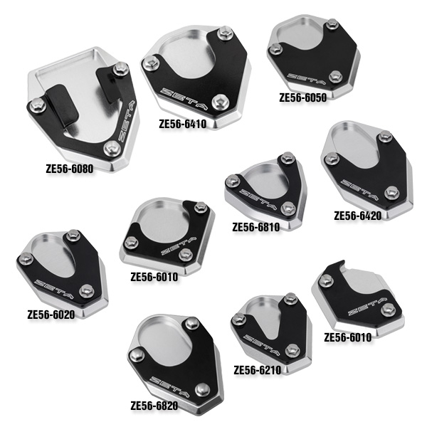 Zeta Black Aluminum Side Kick Stand Extender 2Pc 2