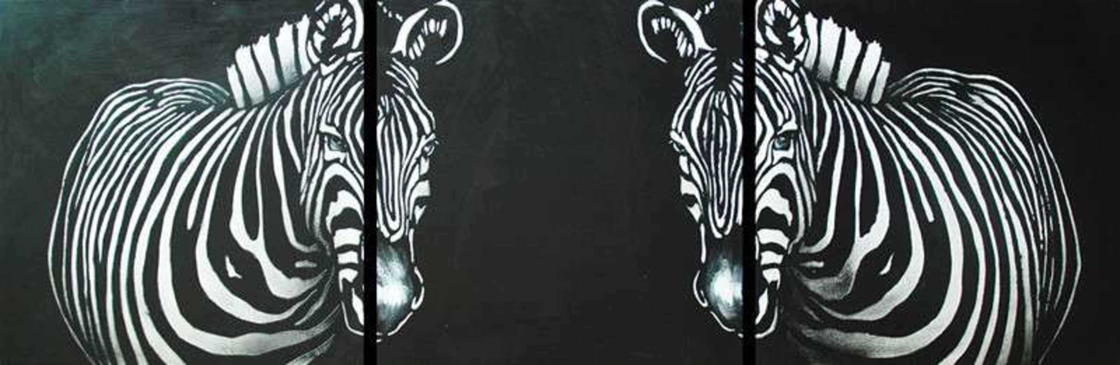 3 dalu glezna  Zebrai