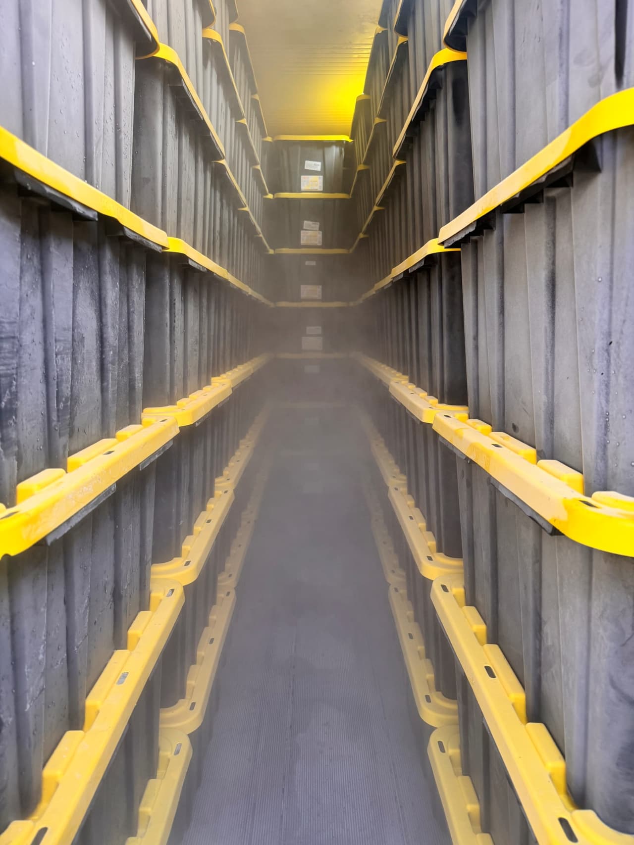 Fresh-frozen flower stored in cold totes