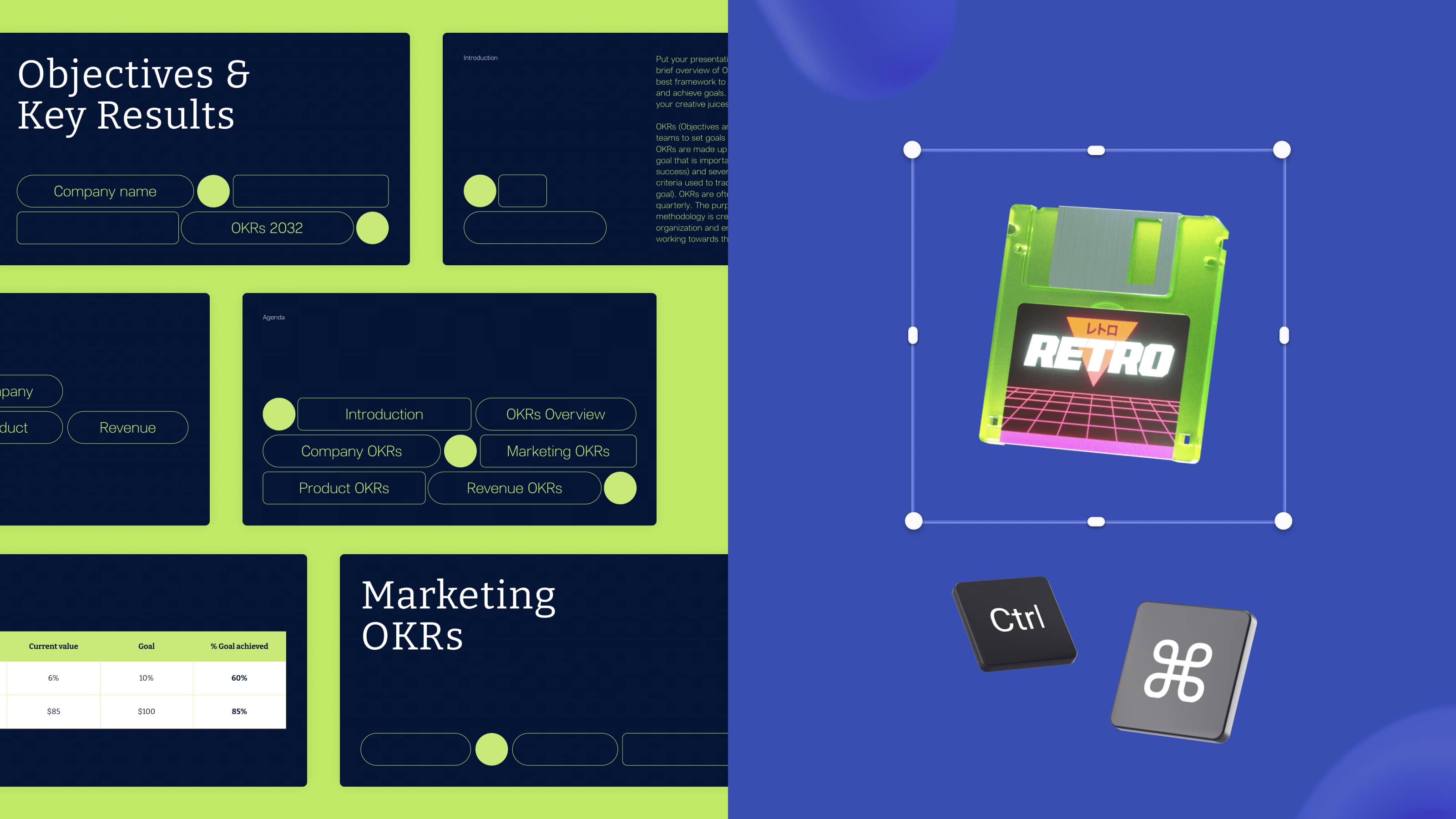 OKR (Objectives and Key Results) free presentation template