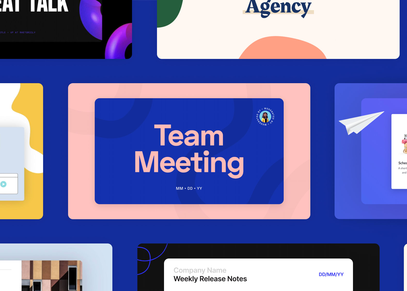 Presentation templates for modern teams