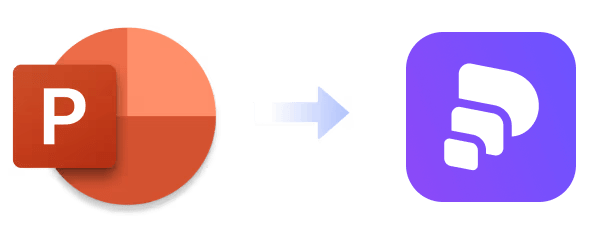 Illustration of dragging and dropping a .pptx presentation in a Pitch workspace