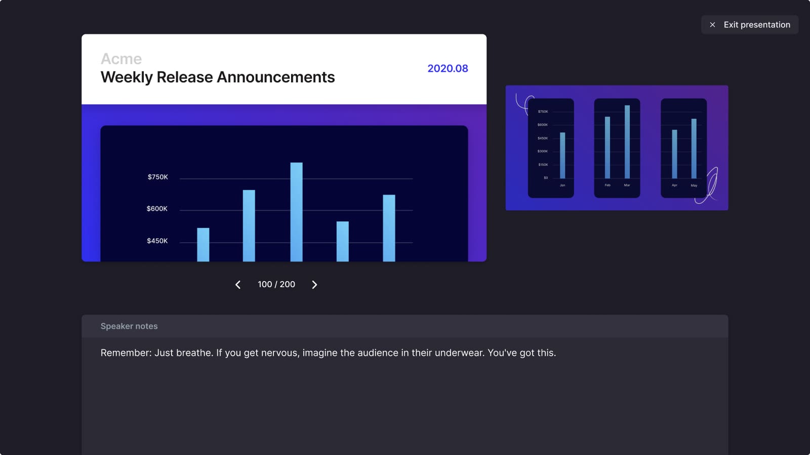 Speaker notes Pitch presentation software