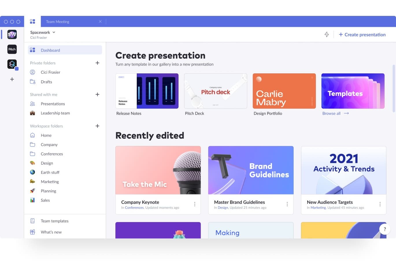 Interactive presentation software image