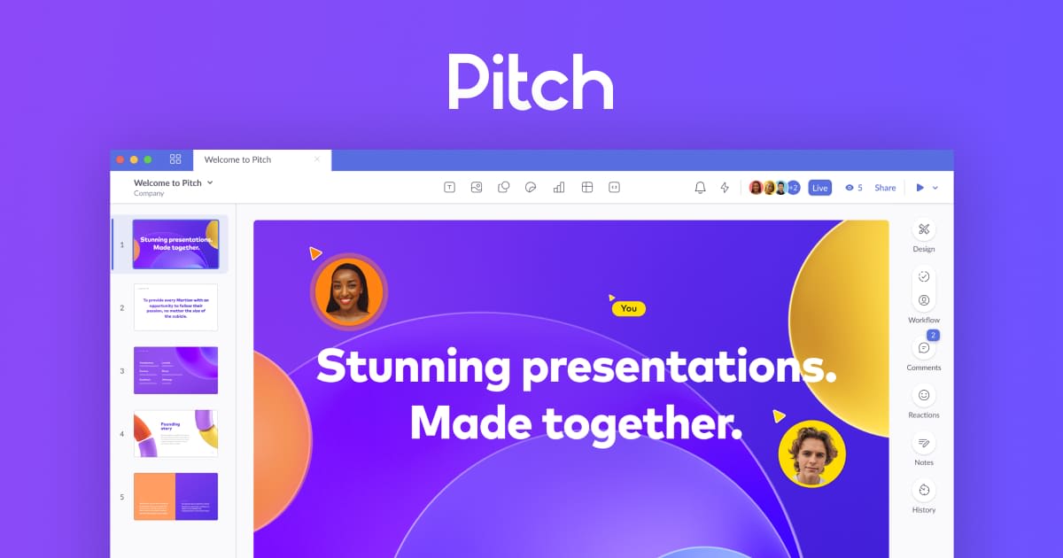 Pitch | Collaborative presentation software for modern teams