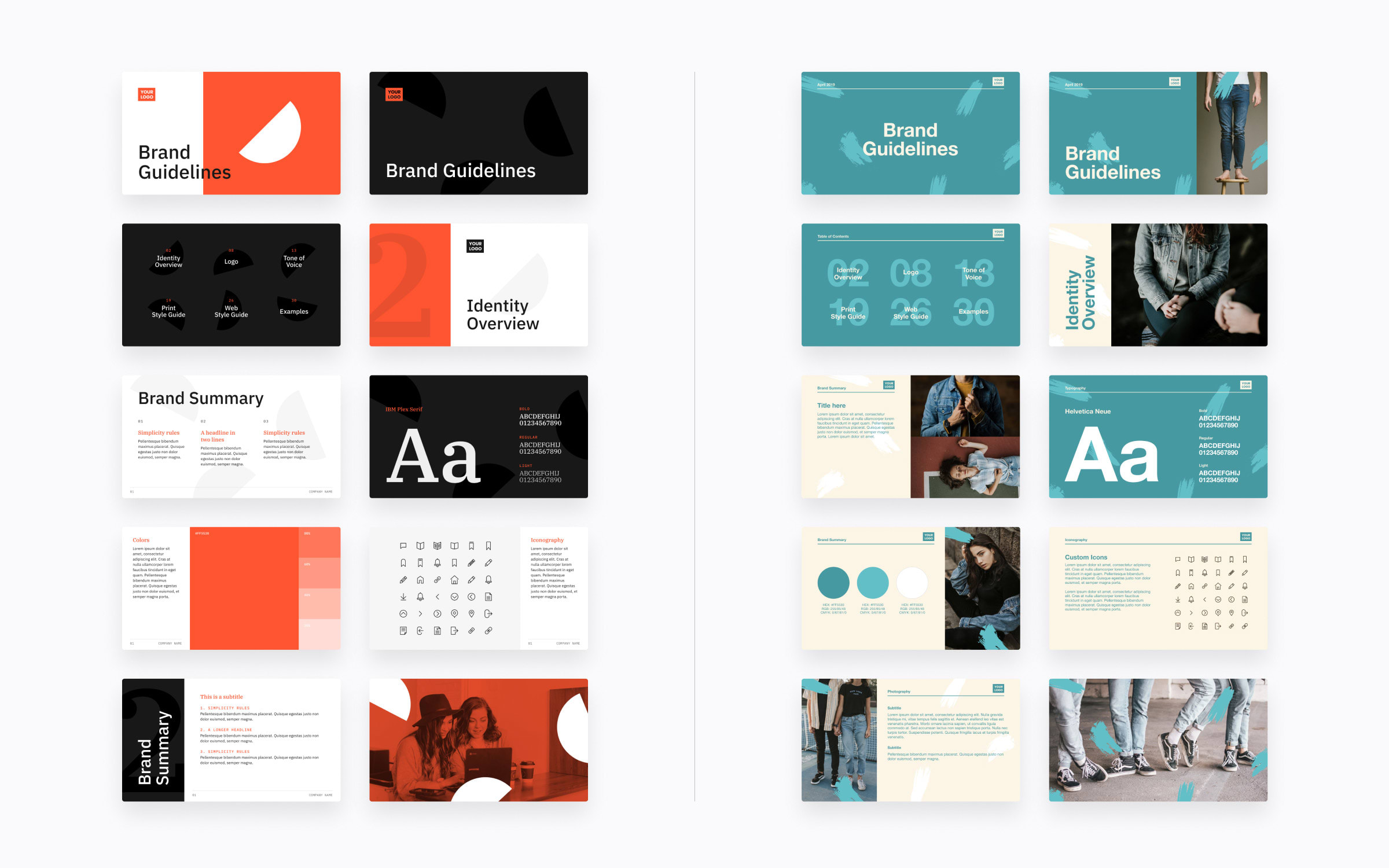 directions for brand guidelines template design