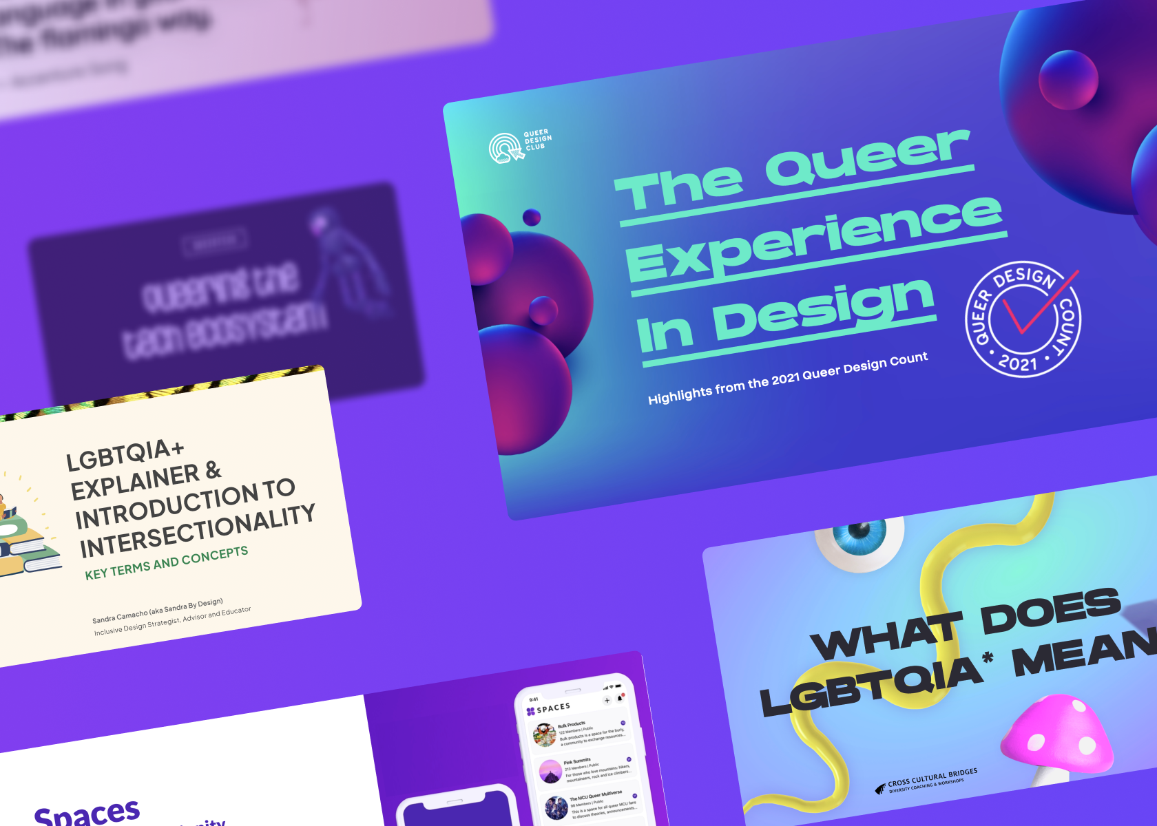 A collection of slide decks covering DEI topics such as LGBTQIA+ explainers