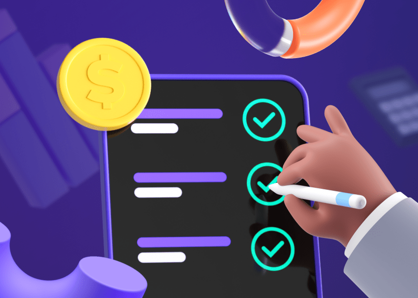 A tablet with a list of sales presentation tips with a hand ticking off checkmarks