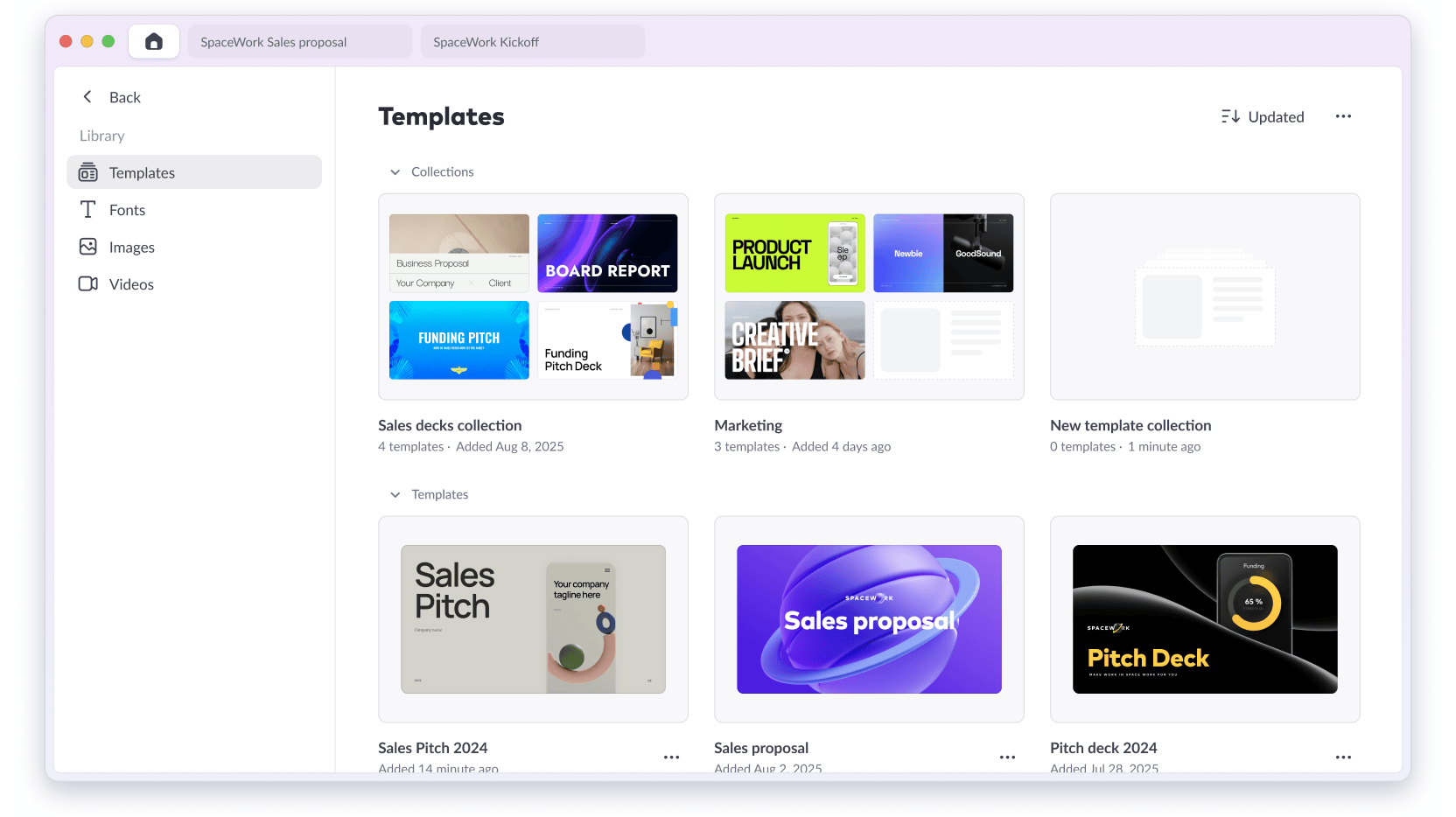 Organize assets into collections