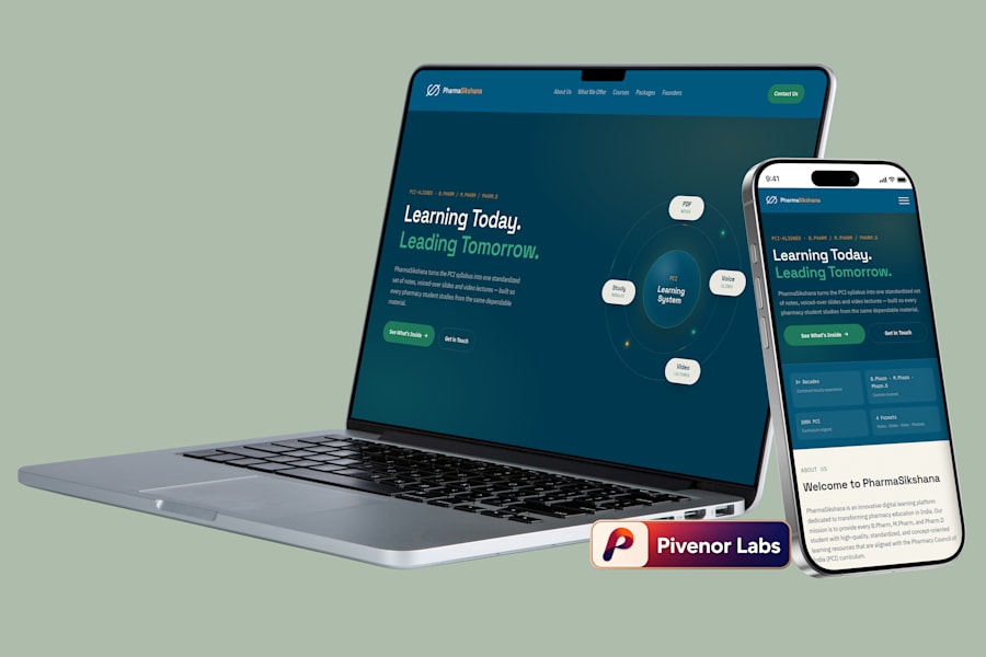 PharmaSikshana pharmacy education platform website screenshot