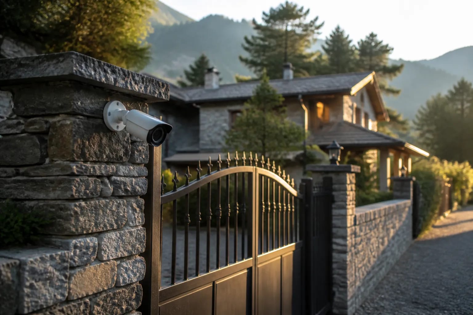Home courtyard with CCTV coverage