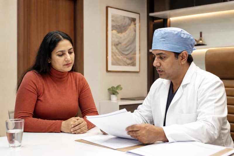 Upper and lower eyelid surgery consultation