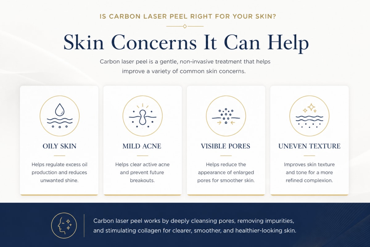Carbon laser peel skin concern suitability at Revive61