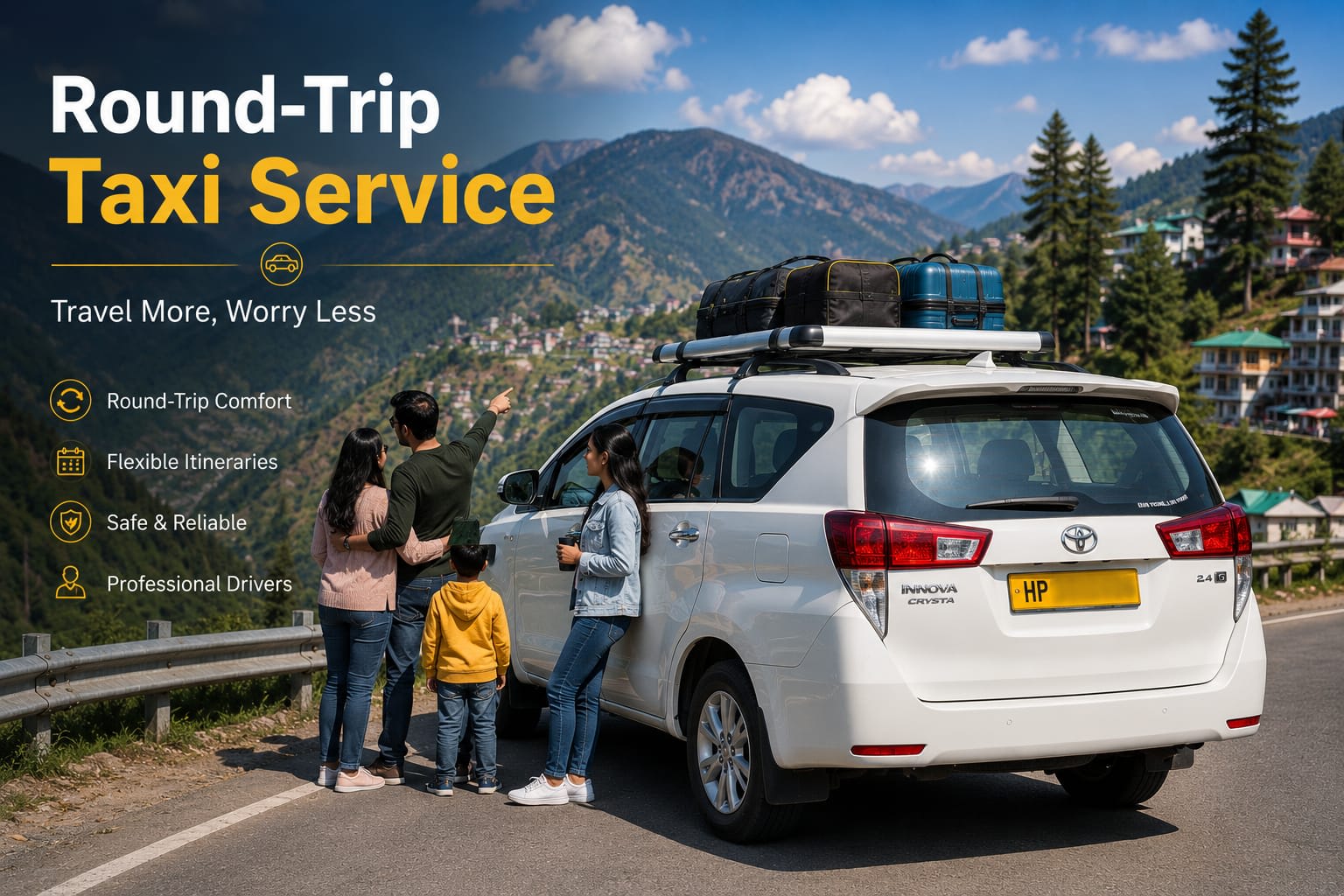 Round-trip taxi service for Himachal tours