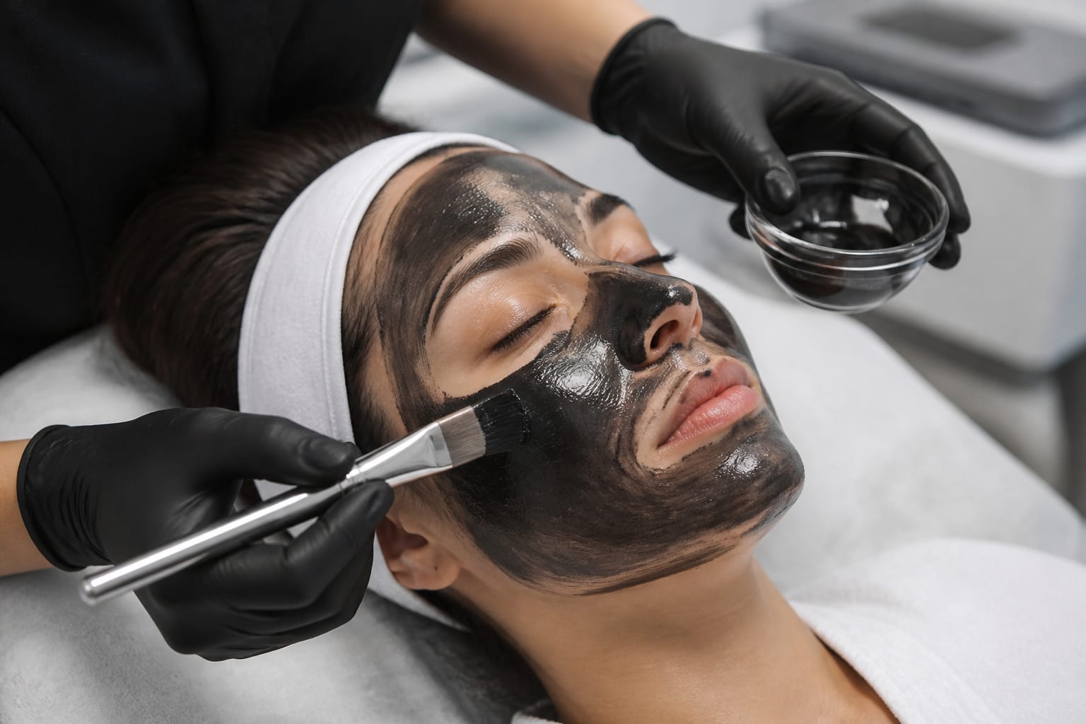 Carbon solution application before laser treatment