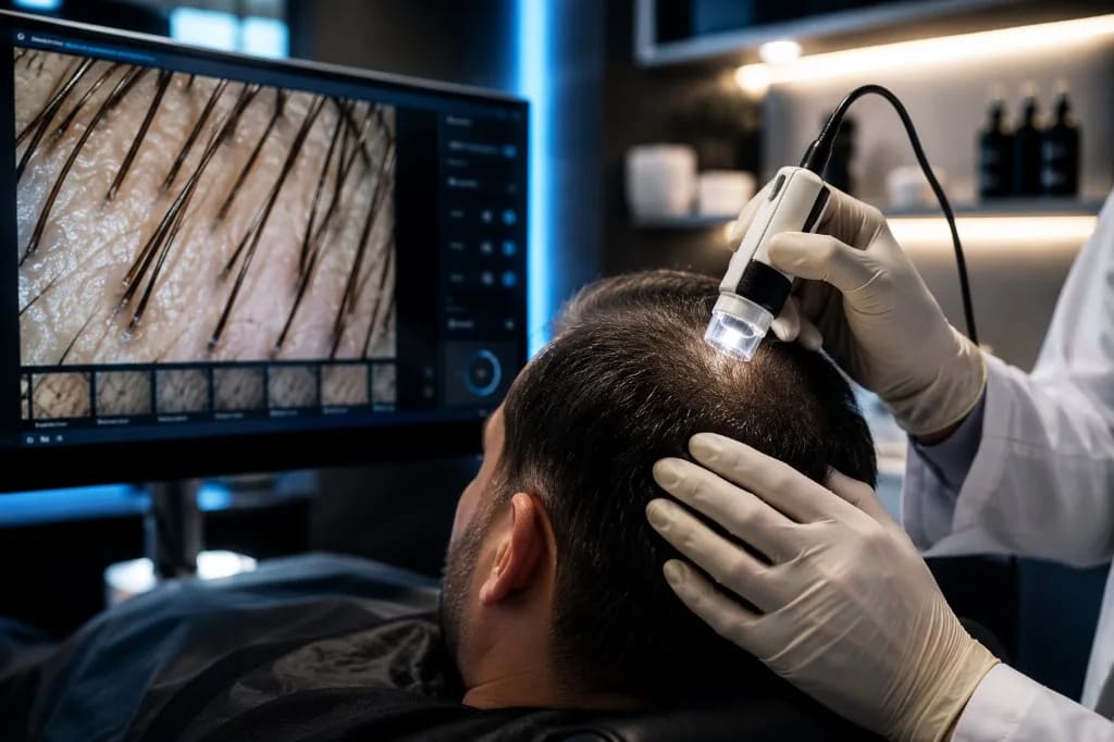 Digital scalp trichoscopy analysis of hair follicles at Revive61