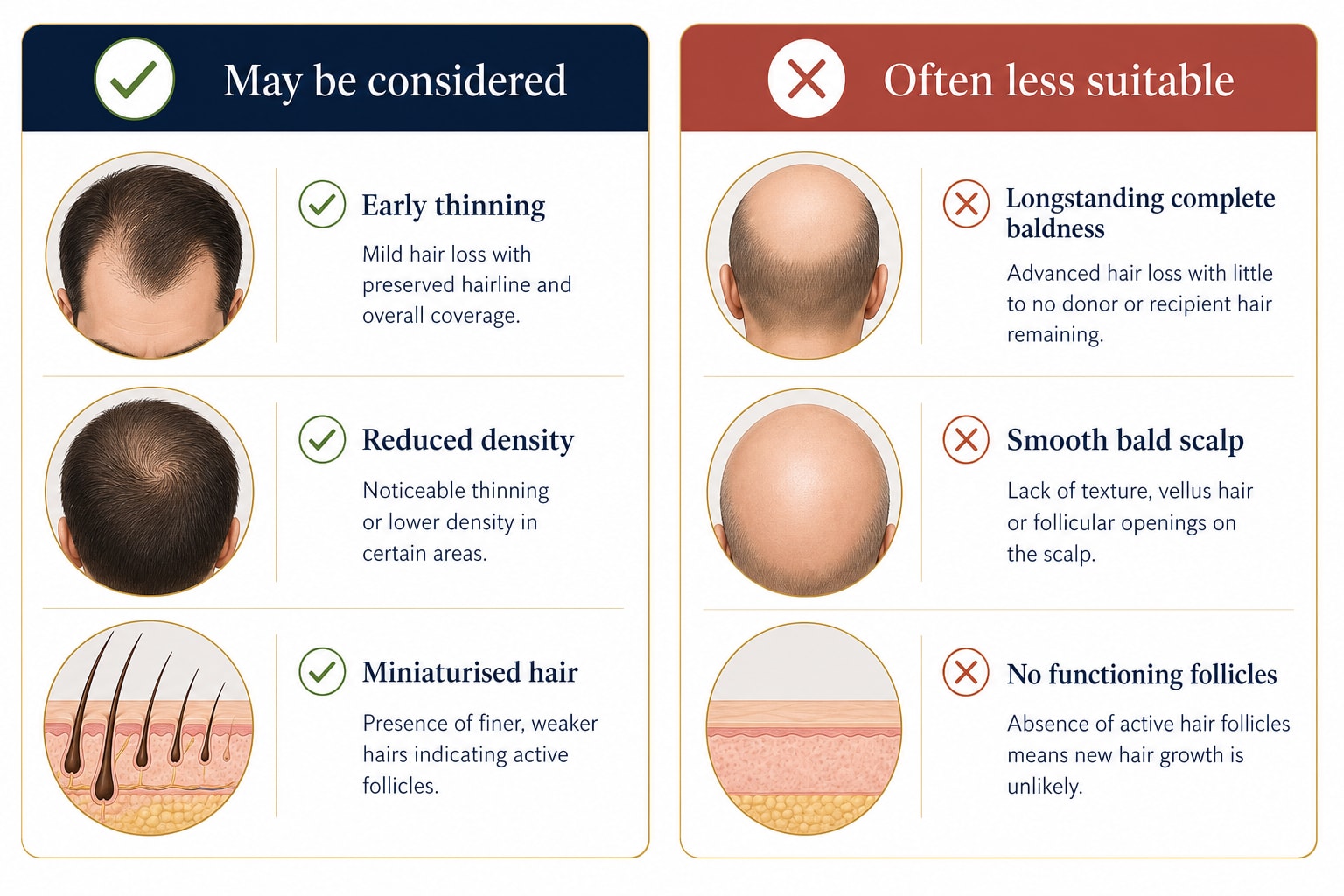 PRP hair treatment candidate suitability comparison at Revive61