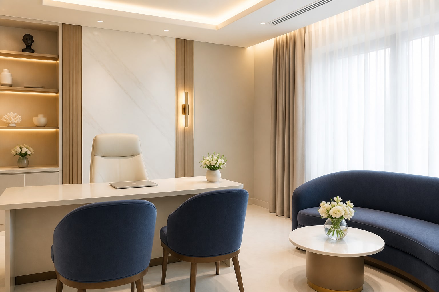 Modern consultation suite at Revive61 Hair Transplant & Plastic Surgery Clinic, Faridabad