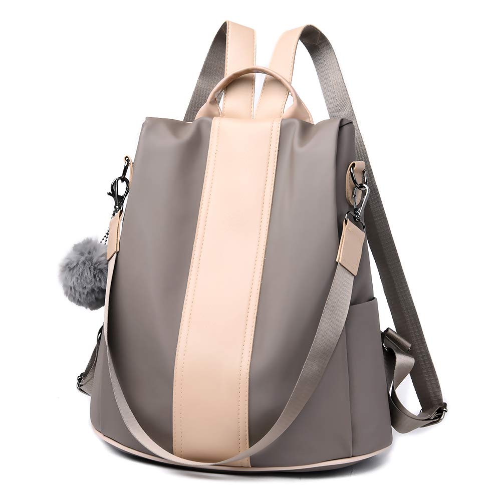 Mochila Antirrobo Mujer De Nylon Bolsos Juveniles Escolares Portatil Impermeable Daypack Mini Mochilas Casual Bolsa De Viaje,(Beige)
