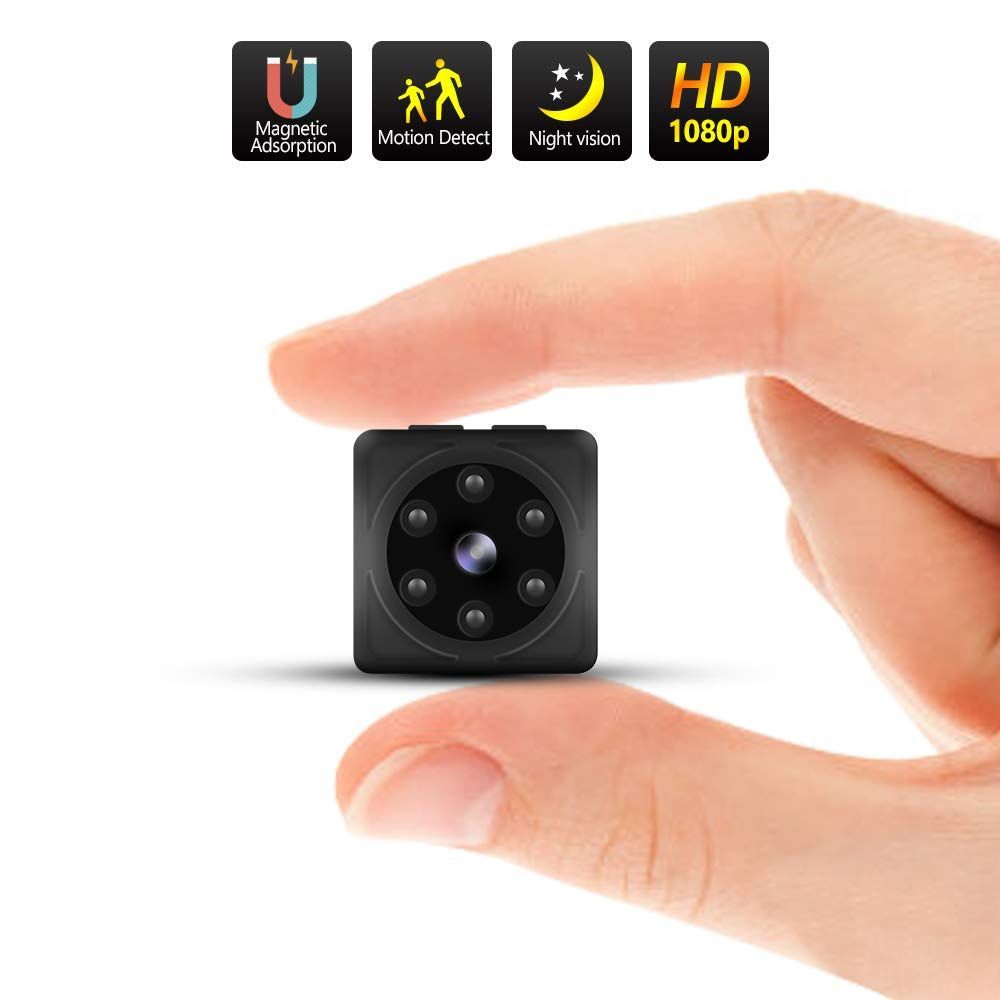 ODLICNO Mini Cámara 1080P HD Cámara de seguridad,Cámara Espía mejorada para visión nocturna y detección de movimiento, Cámaras para vigilancia en interiores o exteriores, Oficina Hogar y Automóvil (Admite Tarjeta Micro SD de 32 GB)