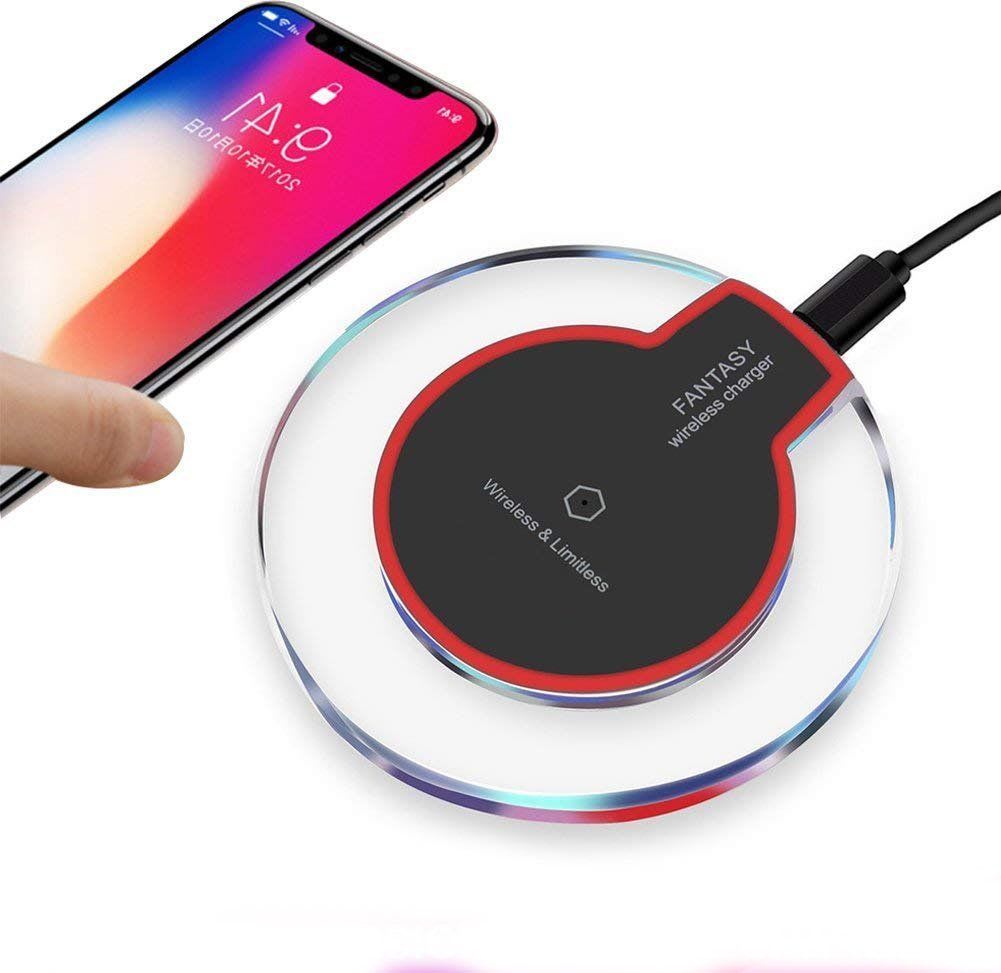 AURUM AU Cargador Inalambrico Universal Compatible con iPhone X, iPhone 8 8 Plus, Galaxy S9, S8, Note 8, S8 Plus y Todos Los Dispositivos QI (Negro)