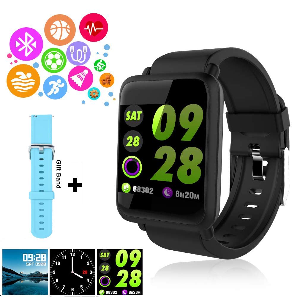 Smartwatch Pulsera Inteligente, LETTURE reloj inteligente deportivo 1.3" IPS Pantalla, IP67 Impermeable smartband monitor de actividad Rastreador de fitness