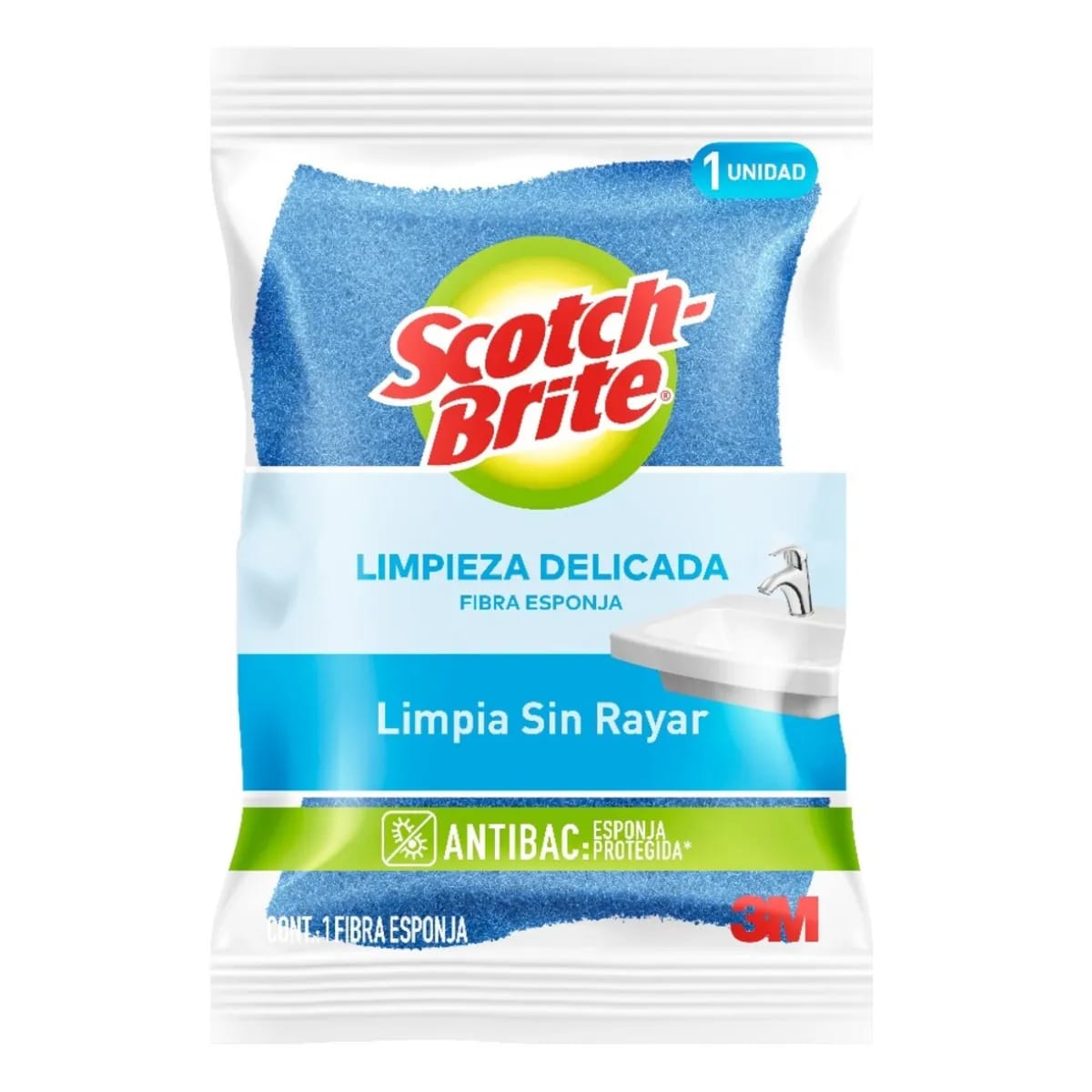 Fibra Azul Grande Cero Rayas Scotch Brite 24 pz