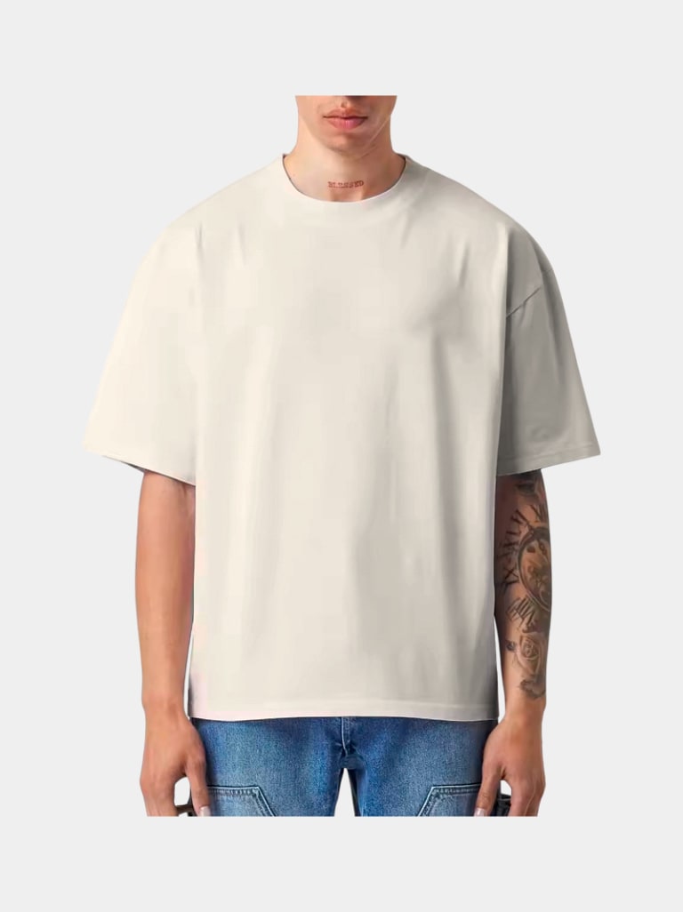 PLAYERA HOMBRE BOXY FIT BEIGE - CH