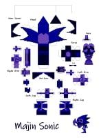 Pixel Papercraft - Majin Sonic (Sonic CD)