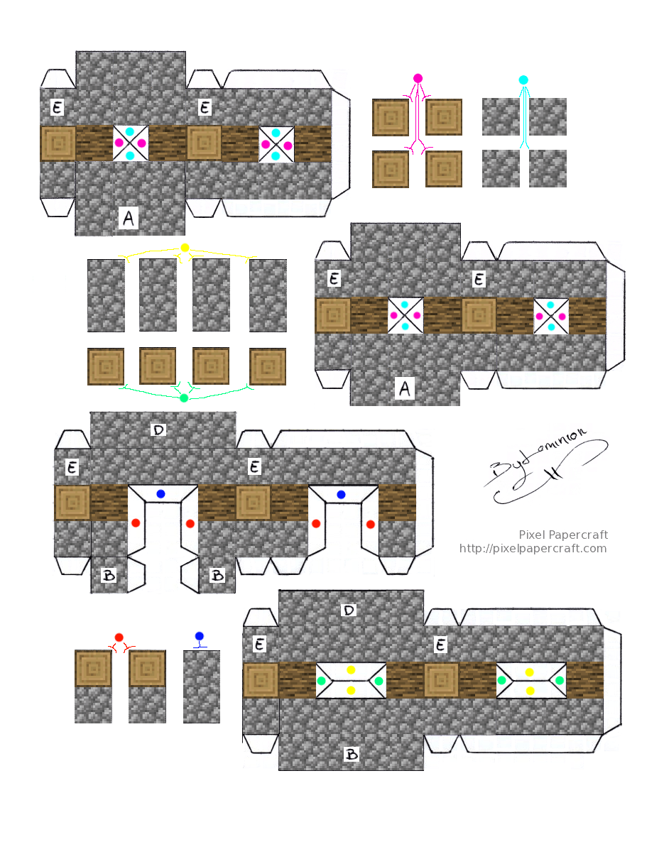 PAPERMAU: Village House Diorama Paper Model In Minecraft Style