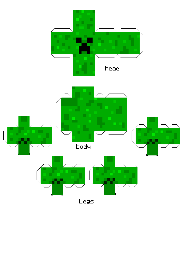 Pixel Papercraft - Mini Creeper (Creeper Overhaul Texture)