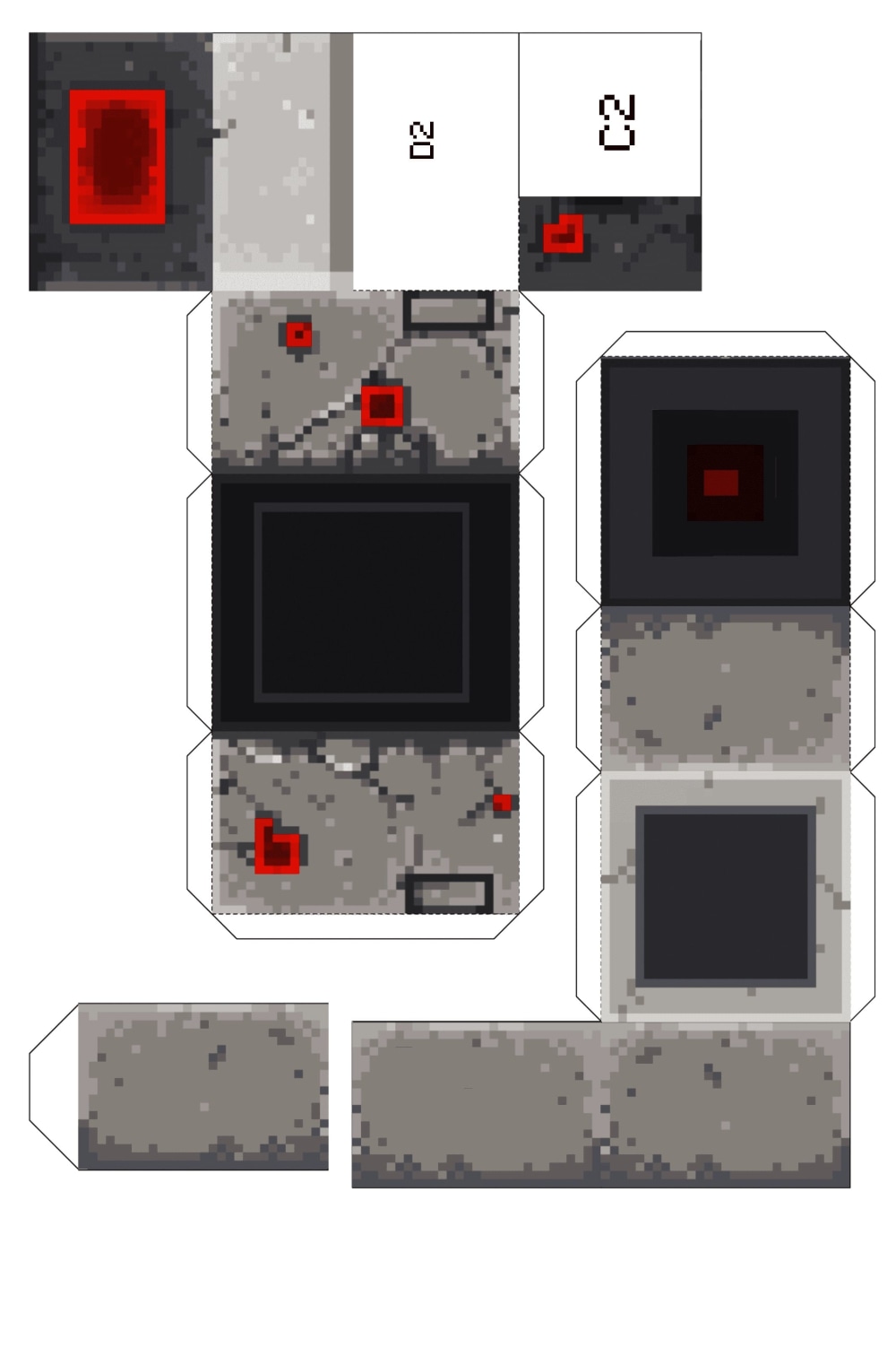 Pixel Papercraft Redstone Monstrosity (Mini Boss from Minecraft Dungeons)
