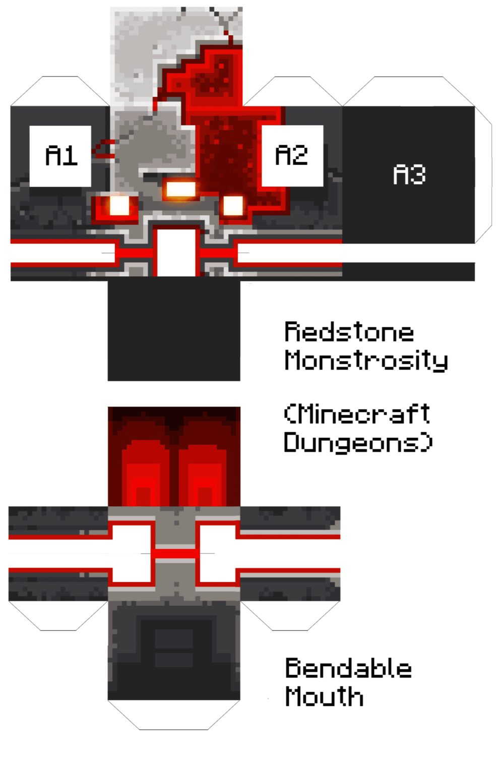 Minecraft Papercraft Redstone Monstrosity Template
