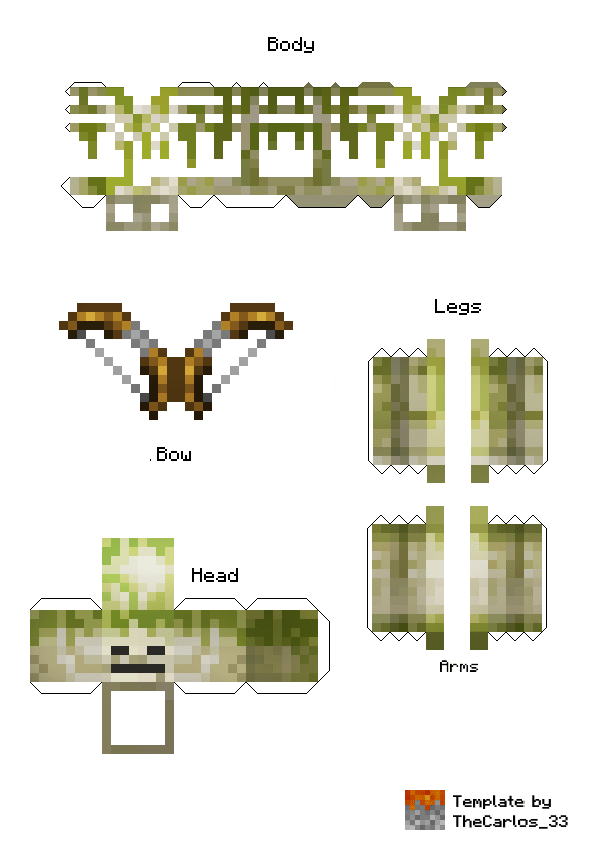 Pixel Papercraft - Mossy Skeleton (Jungle Awakens DLC)