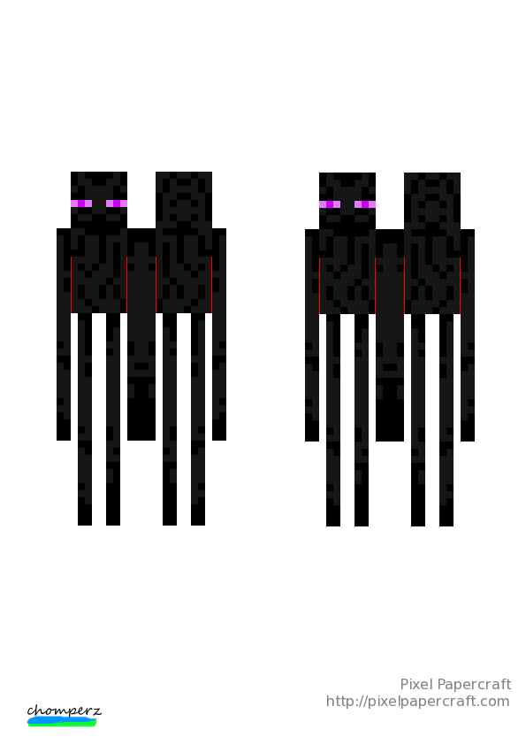 Pixel Papercraft - flat enderman