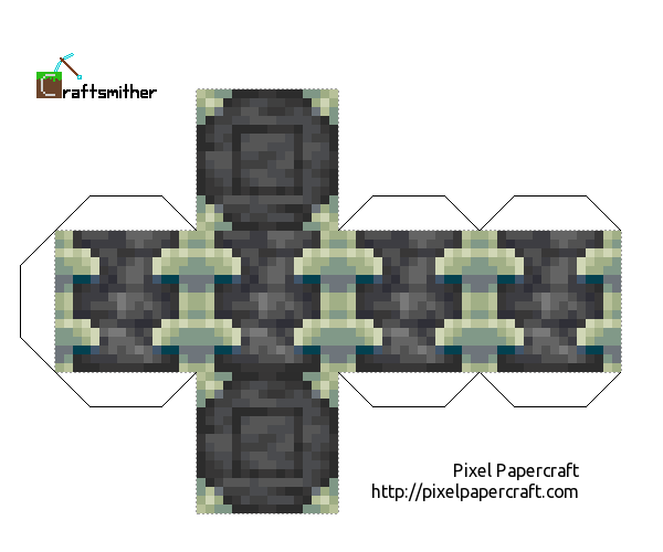 Pixel Papercraft - Reinforced Deepslate