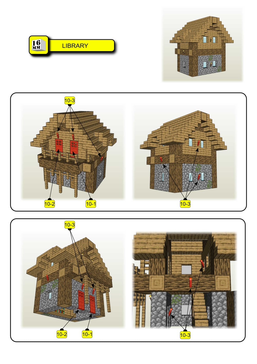 Pixel Papercraft - Library - two sizes